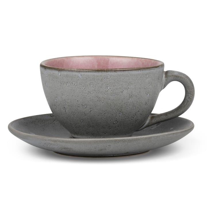 Bitz cup with saucer grey, Pink Bitz