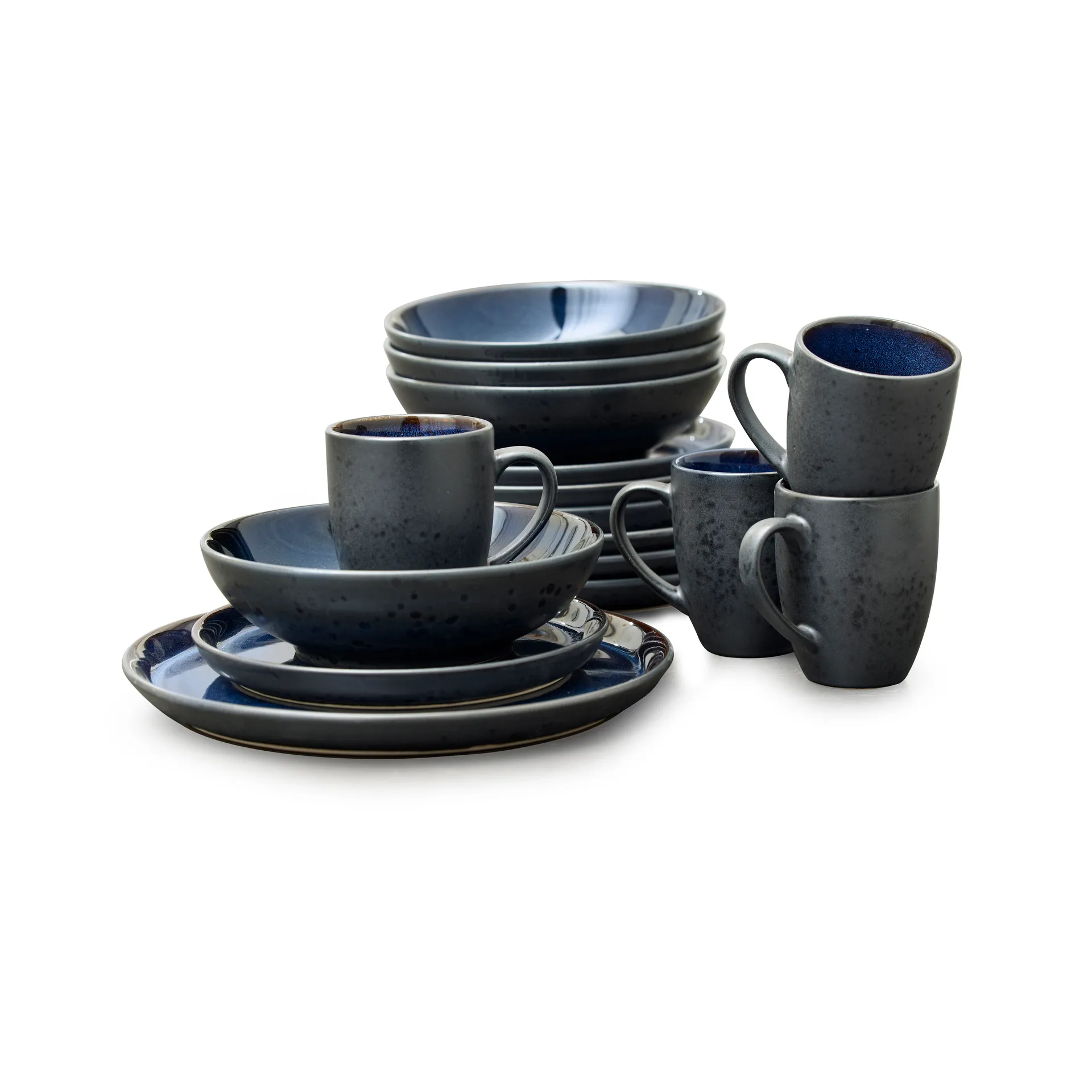 Bitz dinnerware set 16 pieces, Cobalt Blue Bitz