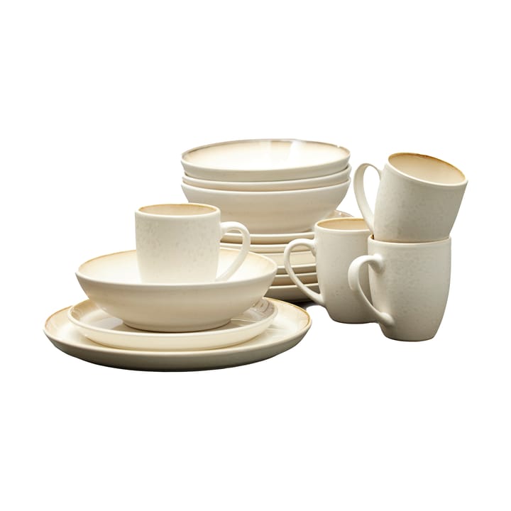 Bitz dinnerware set 16 pieces, Cream white Bitz