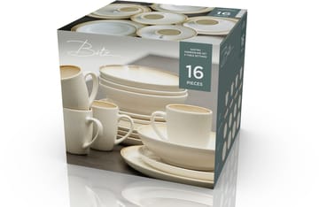 Bitz dinnerware set 16 pieces - Cream white - Bitz