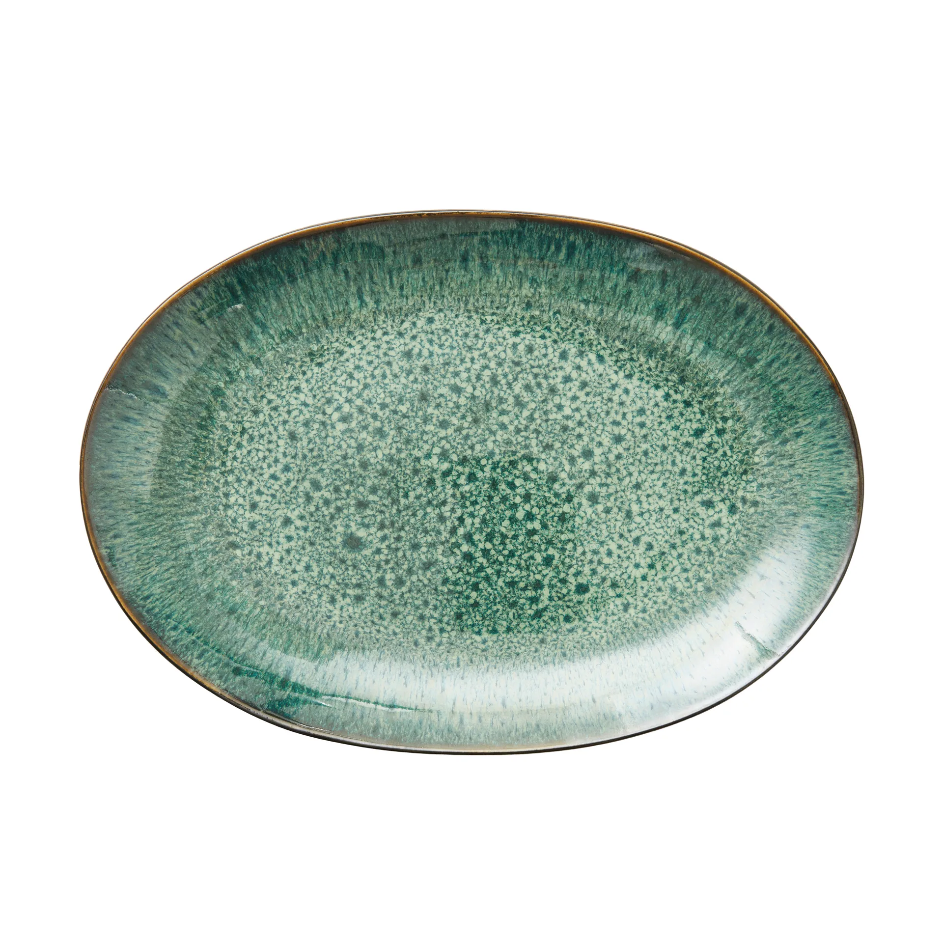 Bitz dish oval 25x36 cm, Black-green Bitz