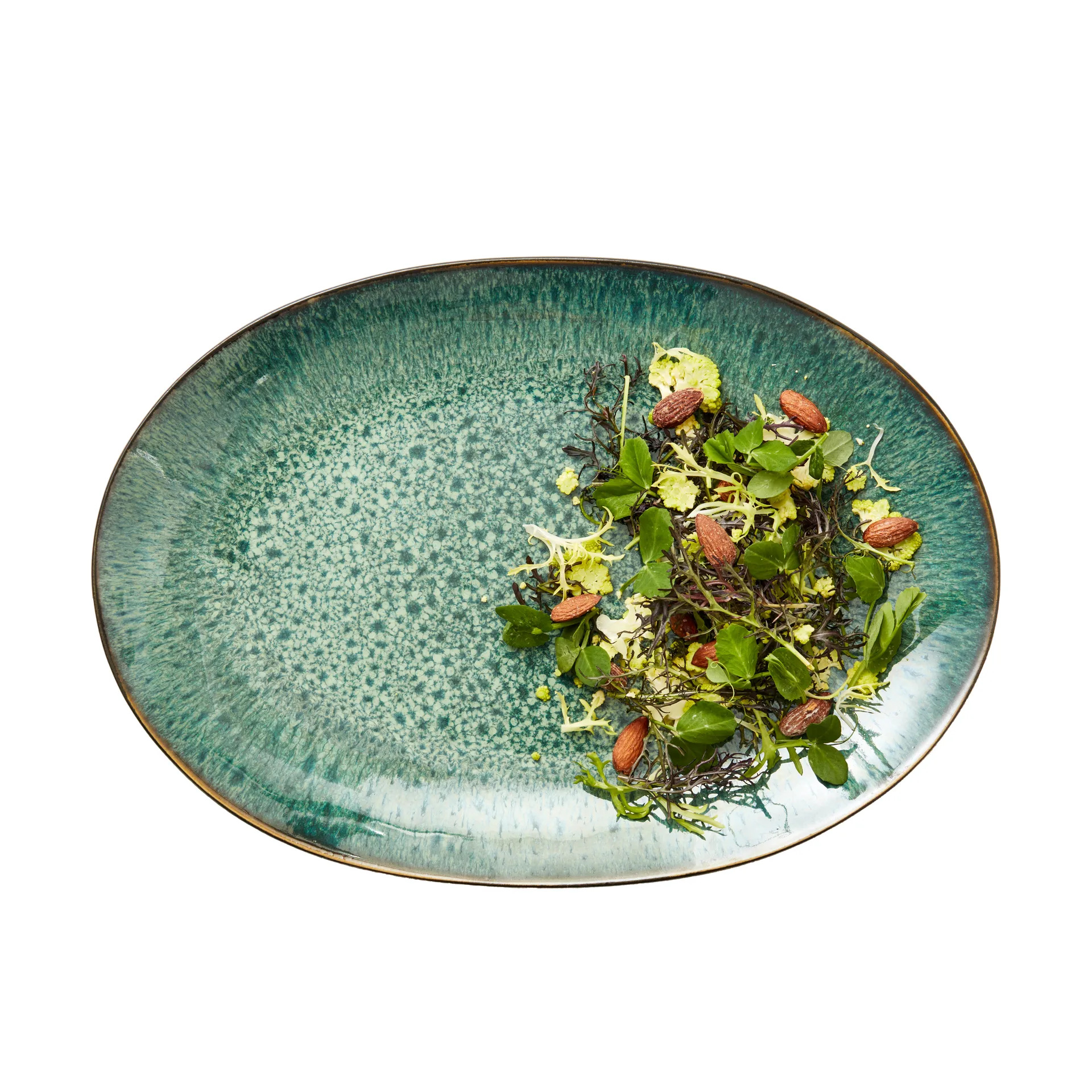 Bitz dish oval 25x36 cm, Black-green Bitz