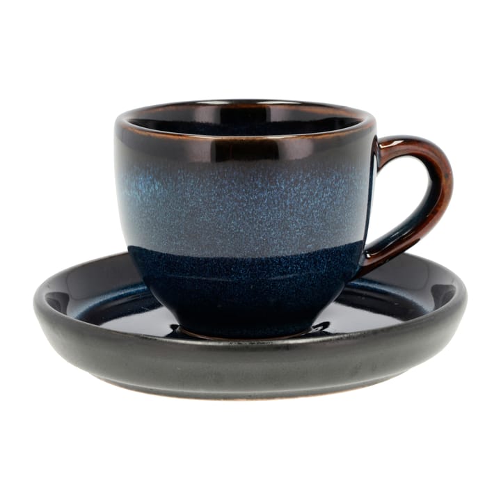 Bitz espresso cup with saucer 7 cl, Dark blue-black Bitz