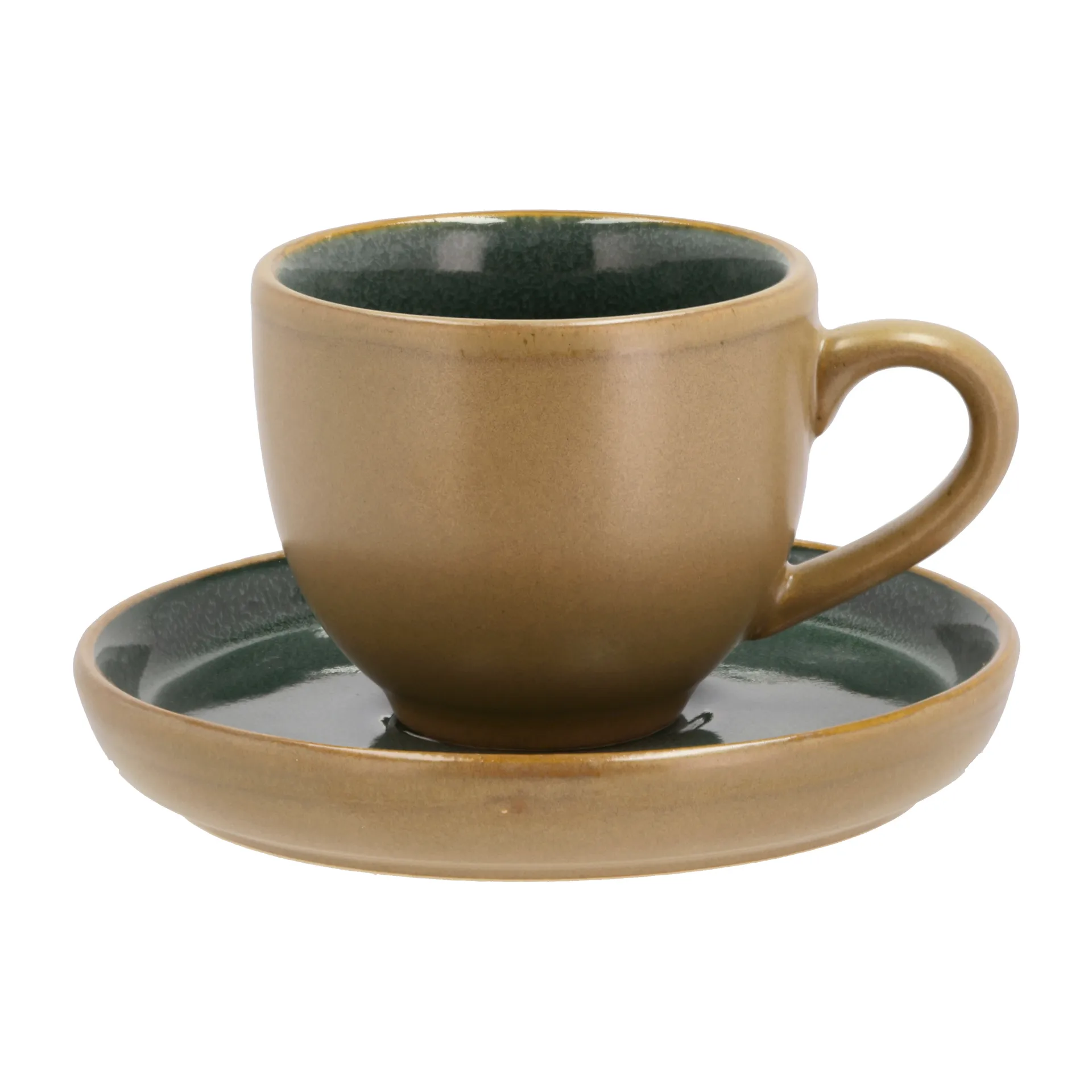 Bitz espresso cup with saucer 7 cl matt, Wood-forest Bitz