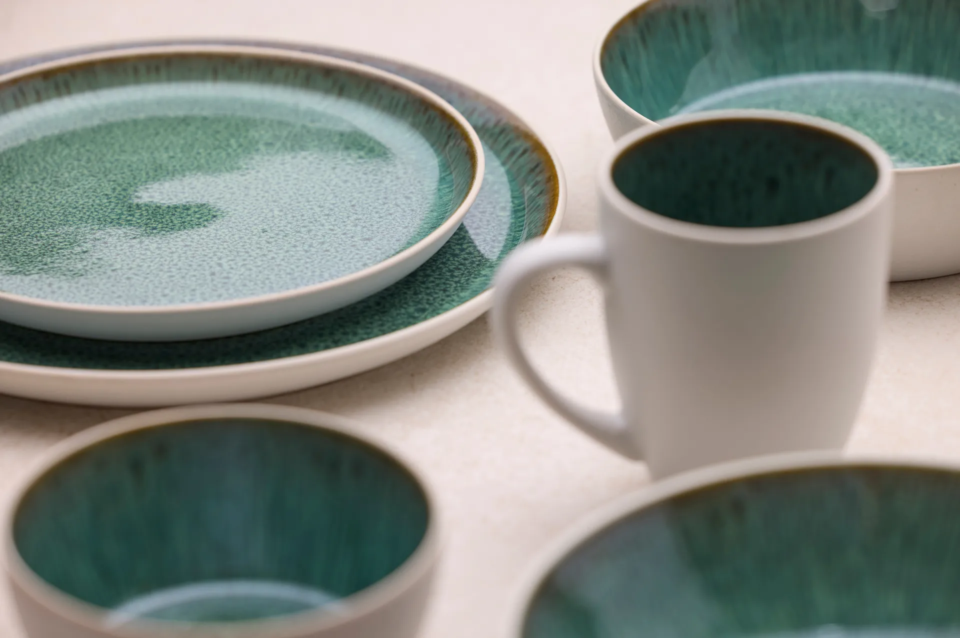 Bitz plate gastro Ø 21 cm, White-green Bitz