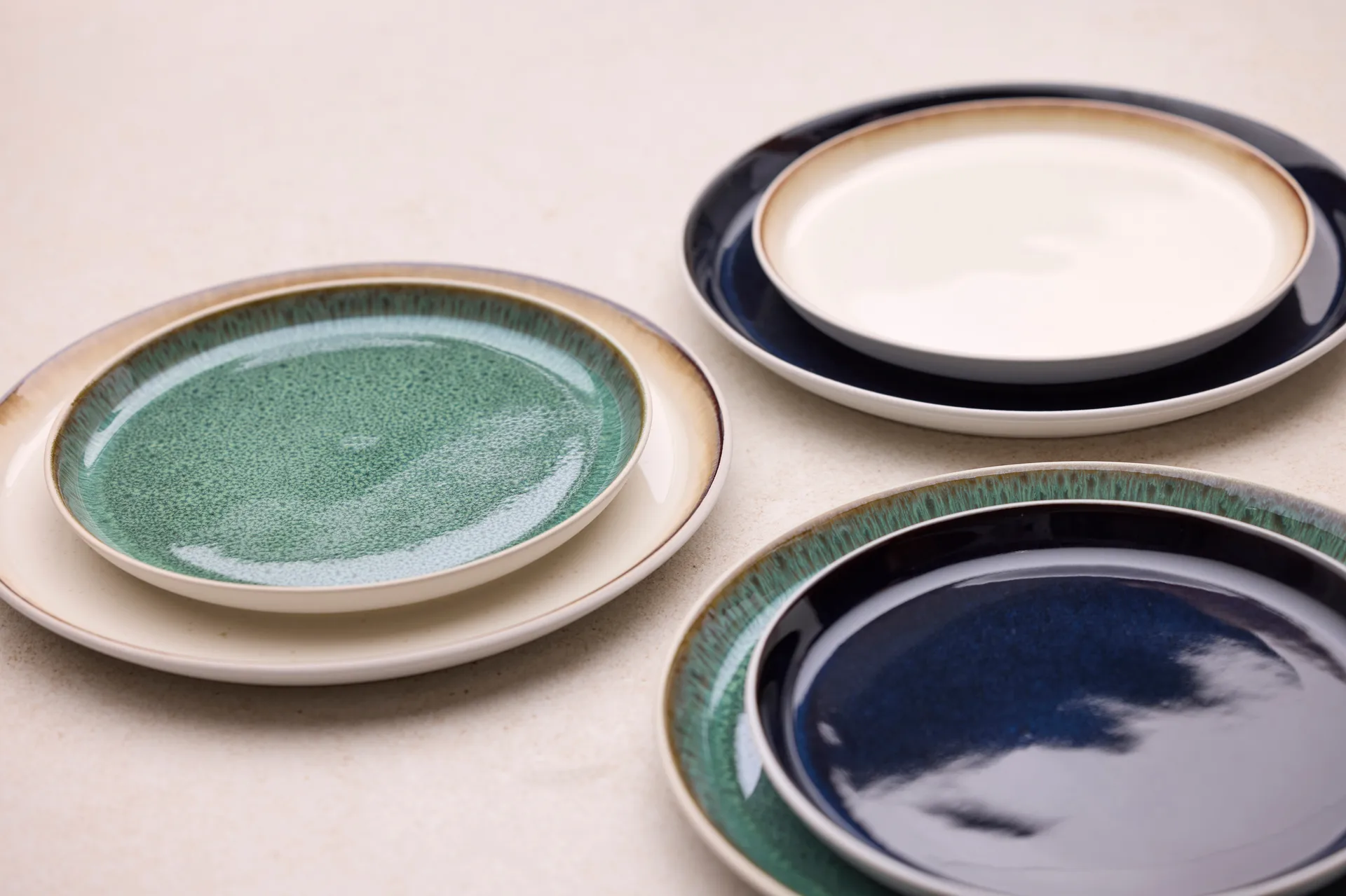 Bitz plate gastro Ø 21 cm, White–dark blue Bitz