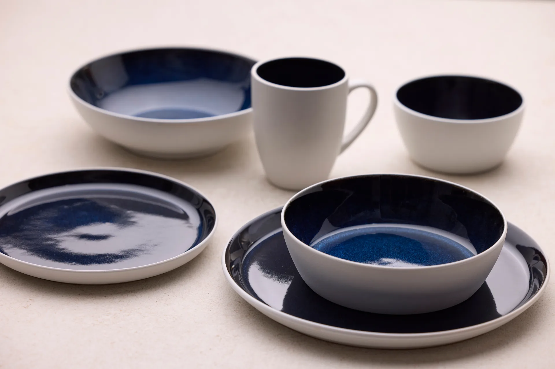 Bitz plate gastro Ø27 cm, White-dark blue Bitz