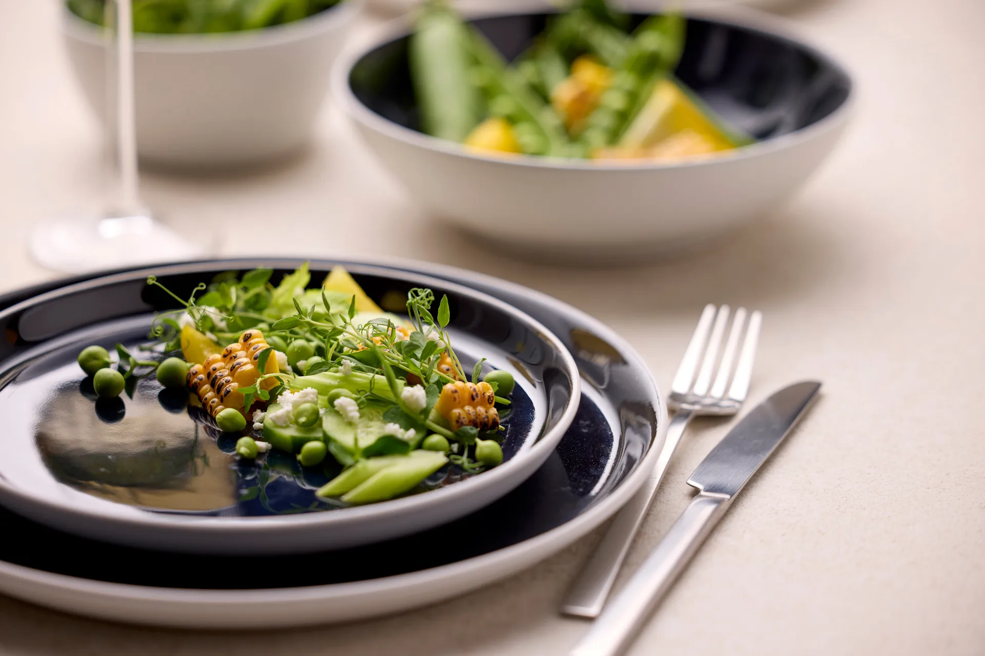 Bitz plate gastro Ø27 cm, White-dark blue Bitz