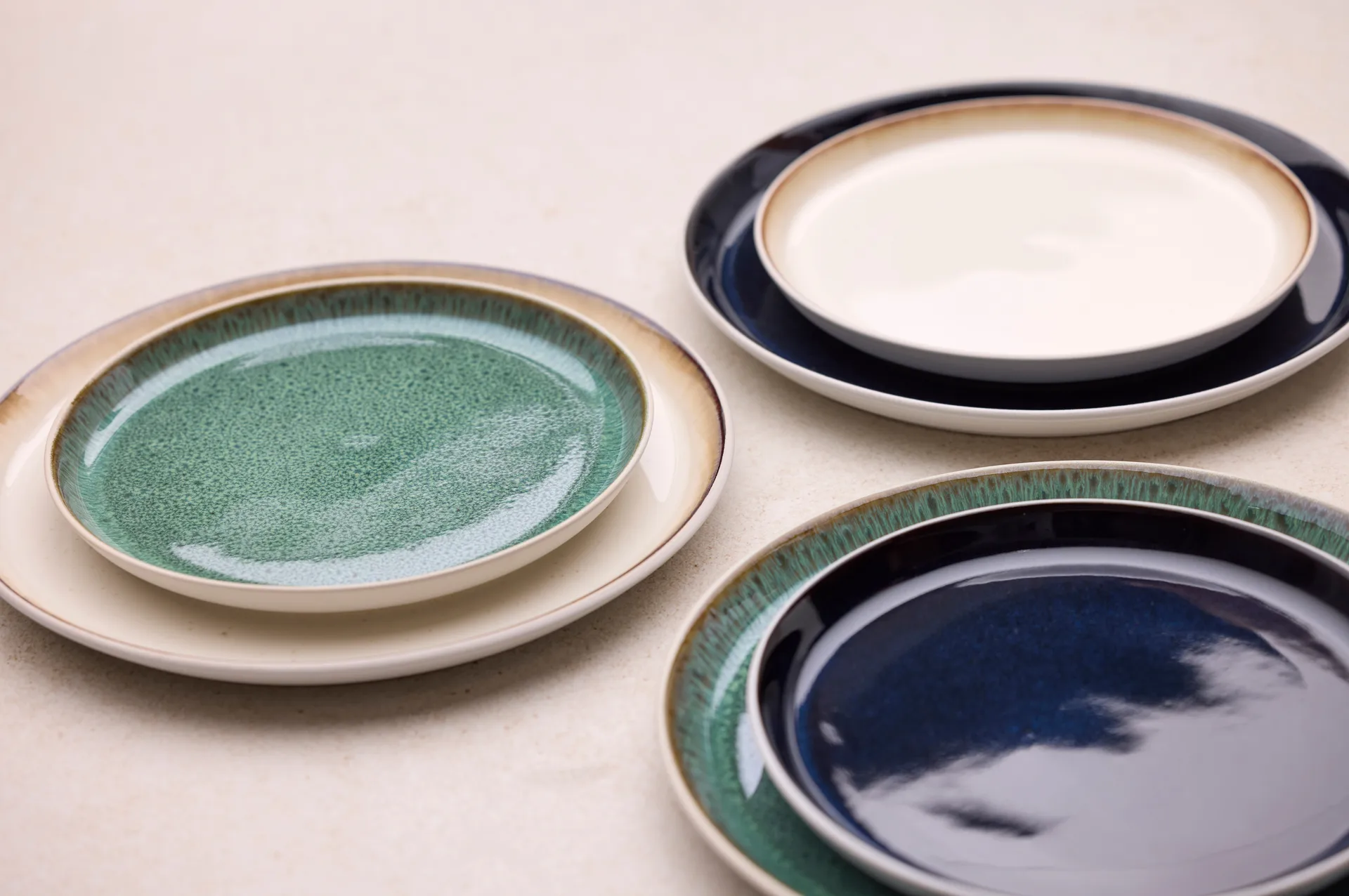 Bitz plate gastro Ø27 cm, White-green Bitz