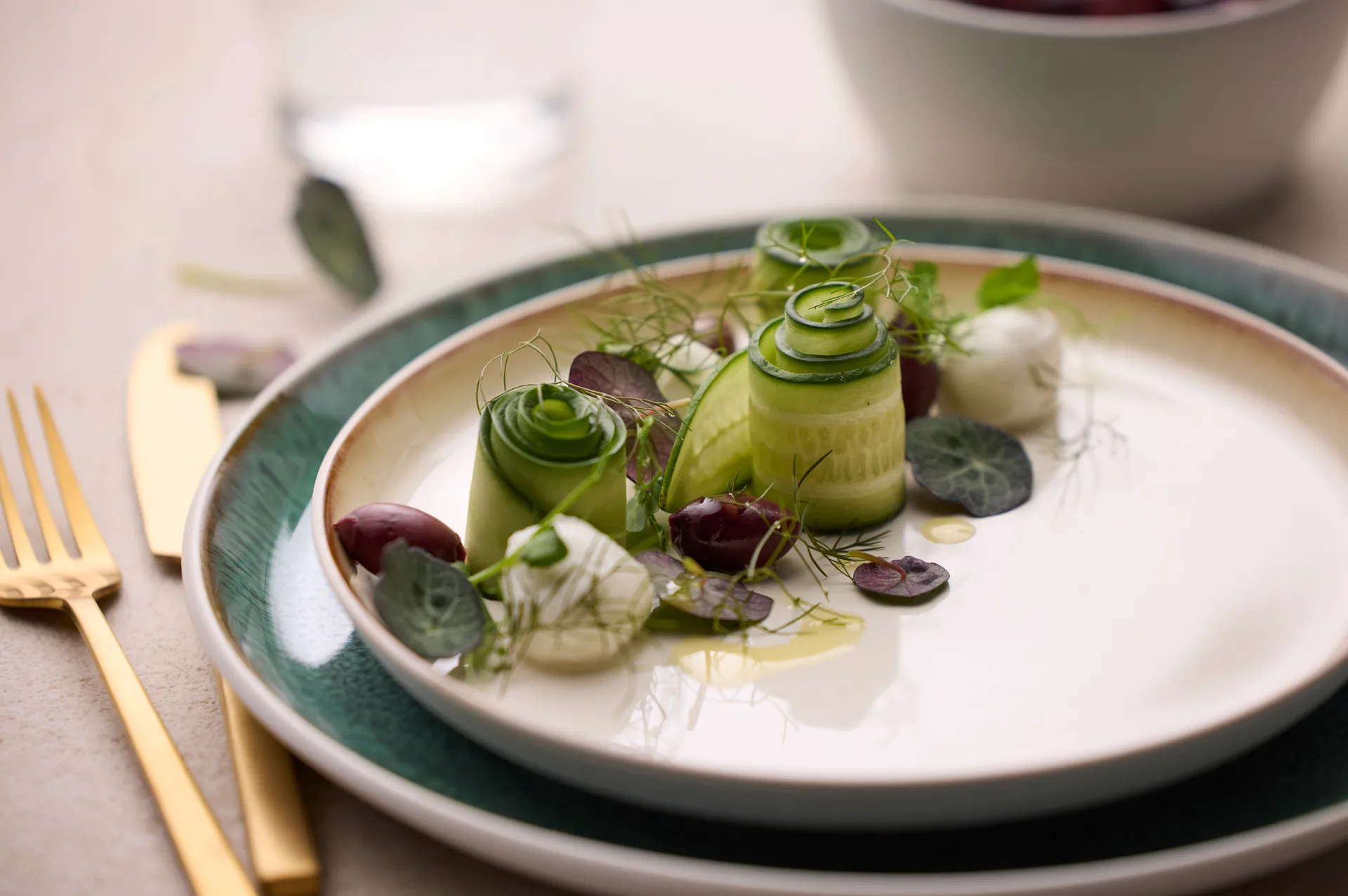 Bitz plate gastro Ø27 cm, White-green Bitz