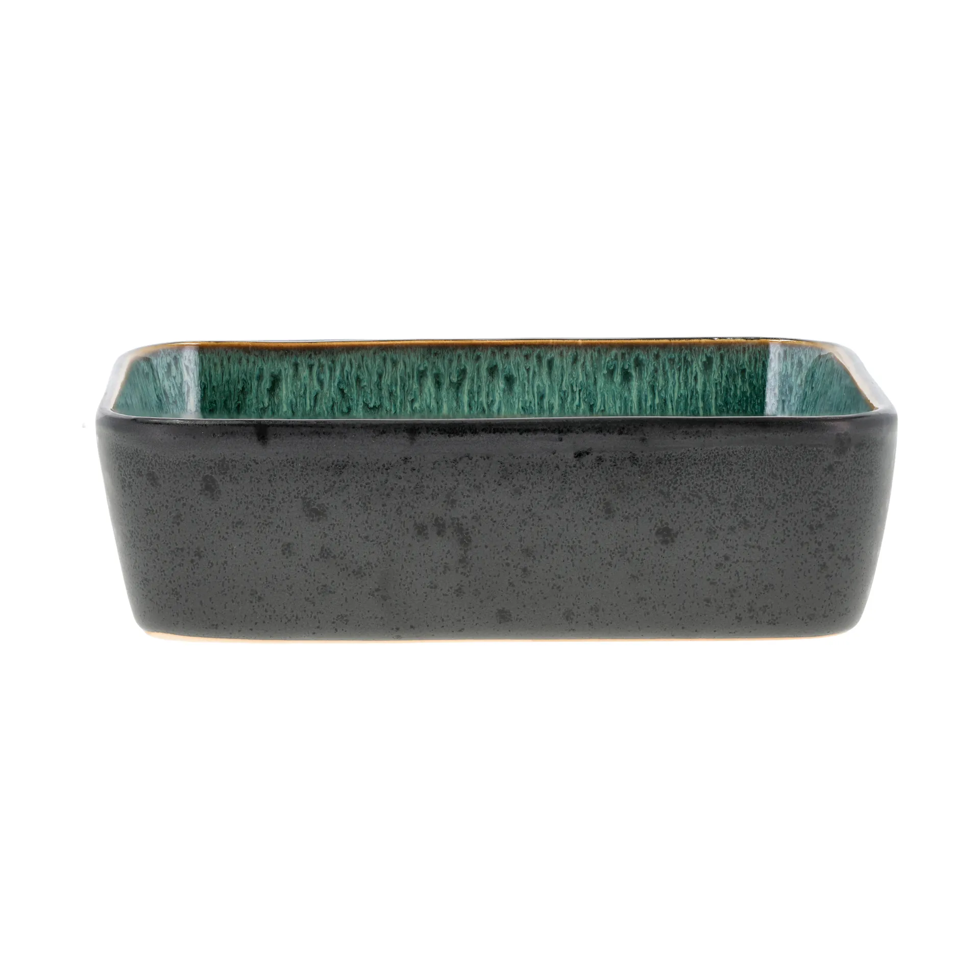 Bitz rectangular dish 14x19 cm, Black-green Bitz