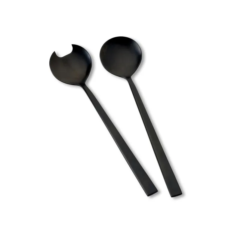 Bitz salad cutlery stainless steel, Black Bitz