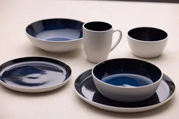 Bitz soup bowl Ø 18 cm - White–dark blue - Bitz