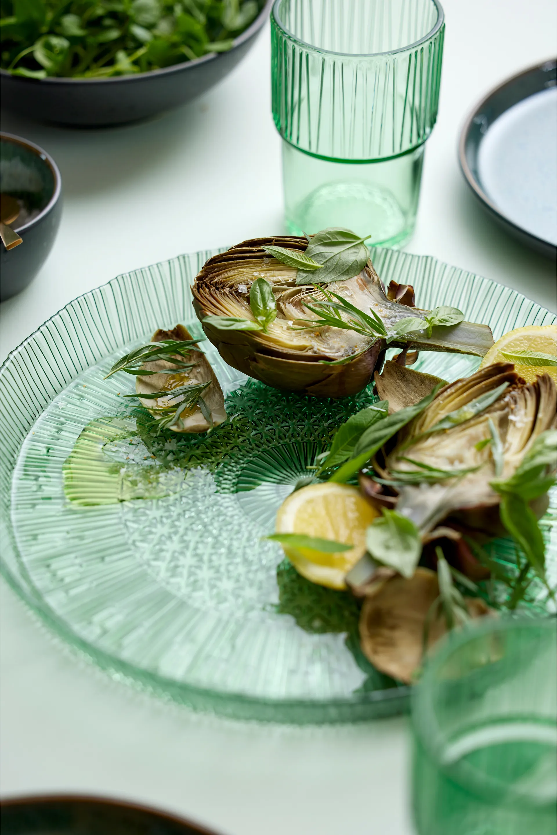 Kusintha serving dish round Ø30 cm, Green Bitz