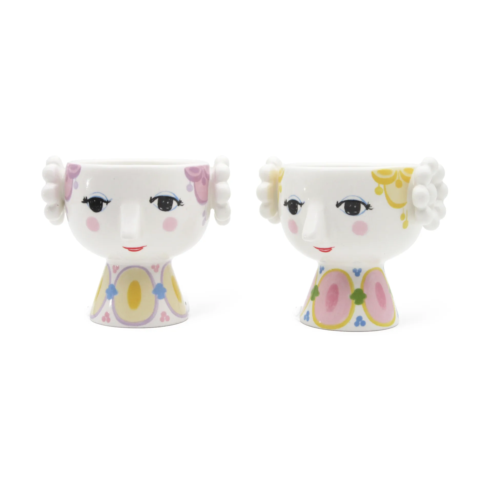 Eva candle holder Ø6.5 cm 2-pack, Yellow-lavender Bjørn Wiinblad