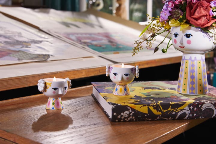 Eva candle holder Ø6.5 cm 2-pack, Yellow-lavender Bjørn Wiinblad