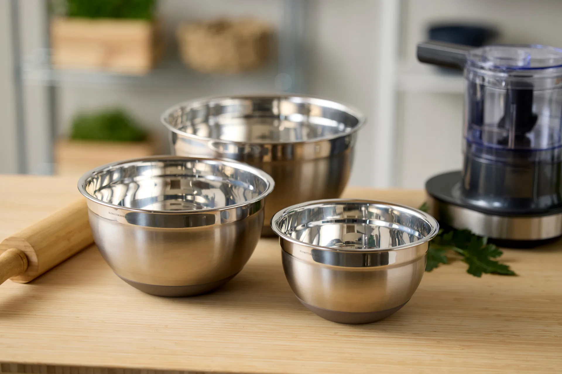 Mixing bowl with silicone base latte., 5 liters Blomsterbergs