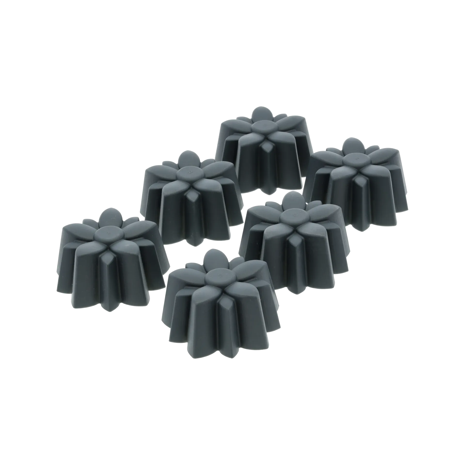 Muffin mold silicone 6 holes, Flower, gray Blomsterbergs