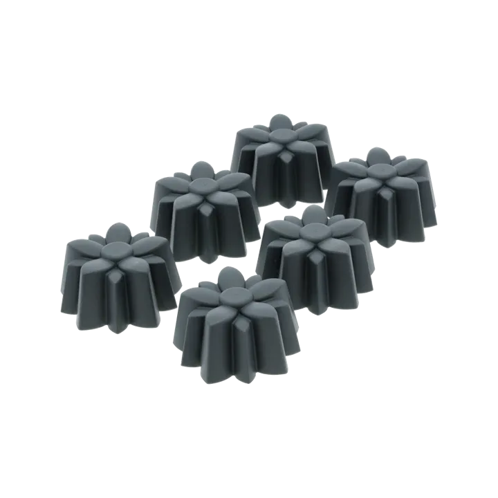 Muffin mold silicone 6 holes - Flower, gray - Blomsterbergs