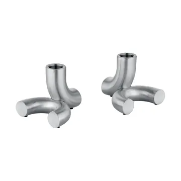 Doodle candle holder 2-pack - Matte stainless steel - blomus