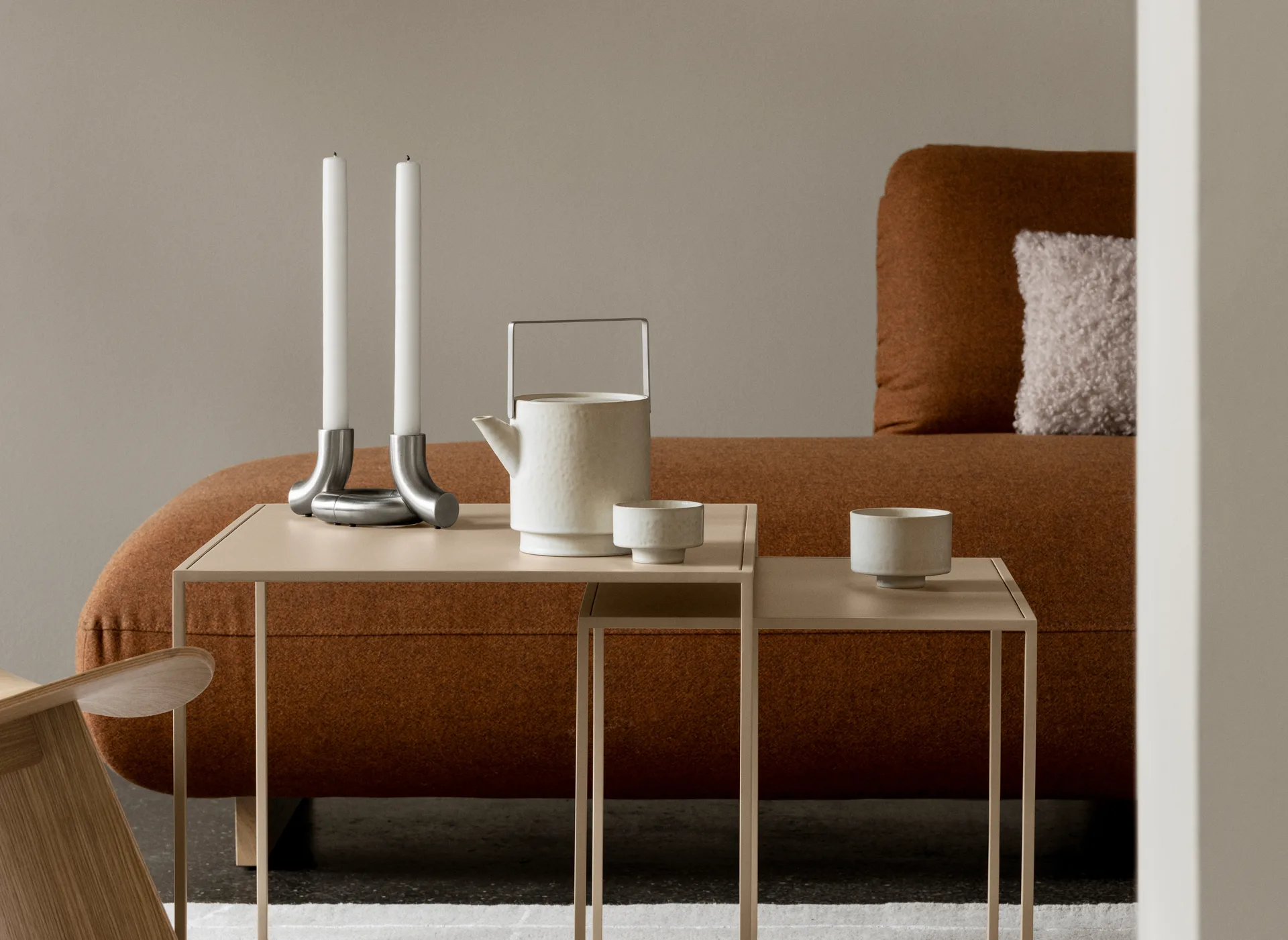 Doodle candle holder, Matte stainless steel blomus