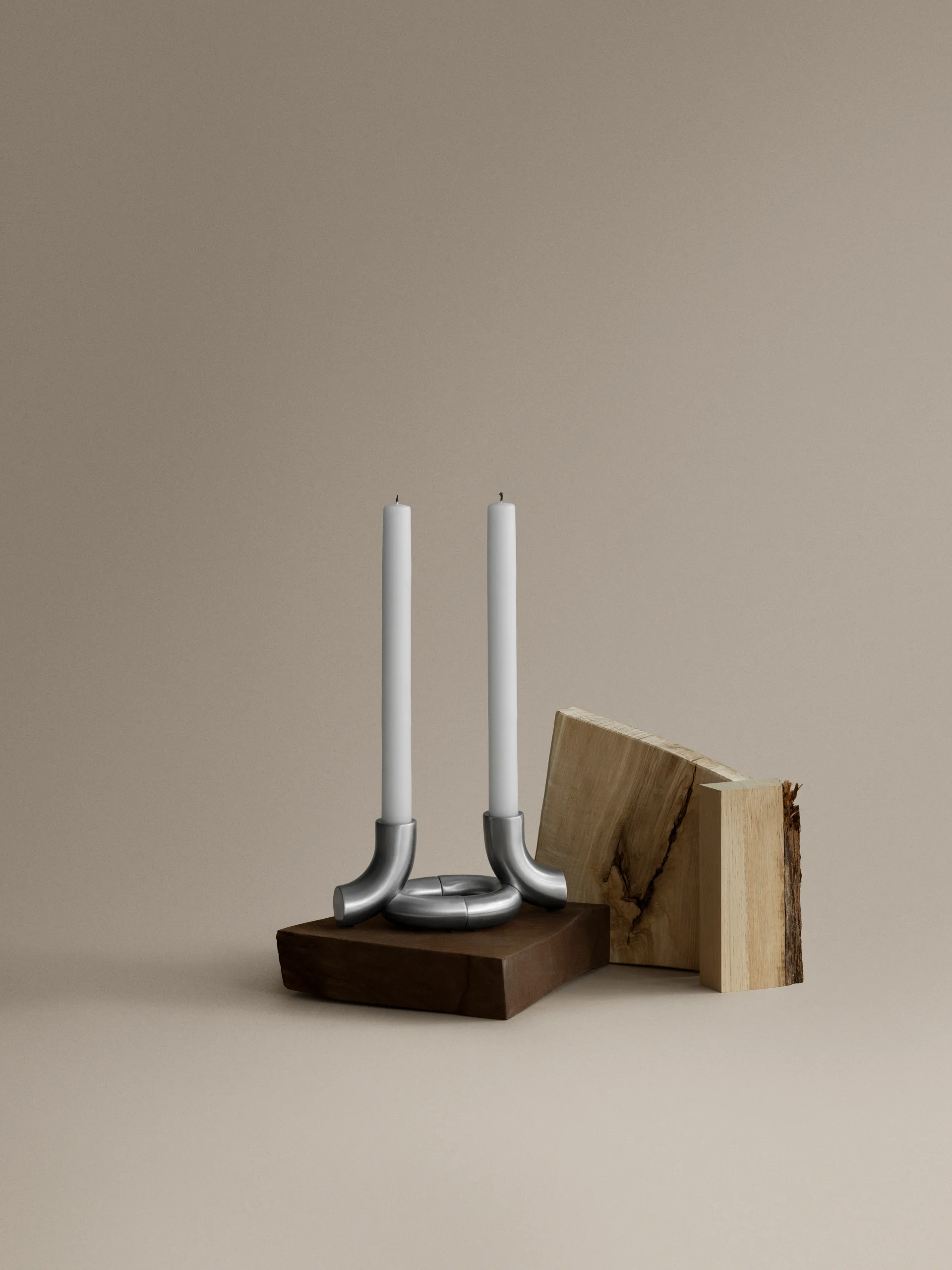 Doodle candle holder, Matte stainless steel blomus