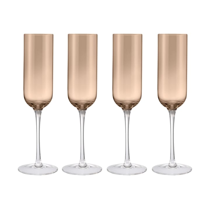 Fuumi champagne glass 22 cl 4-pack - Coffee-clear - Blomus