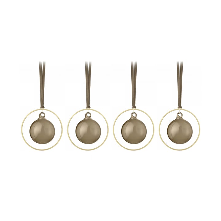 KITAI Christmas bauble 8,5 cm 4-pack - Coffee - Blomus