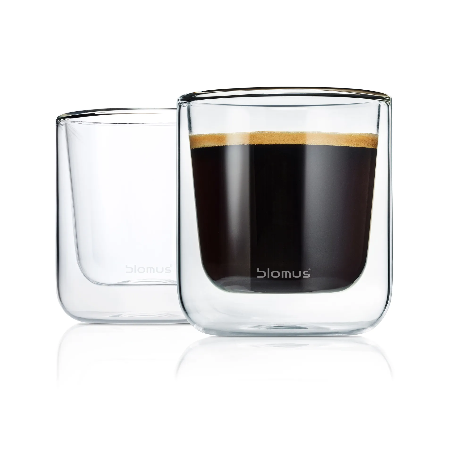 Nero insulating coffee glass 2-pack, Clear blomus