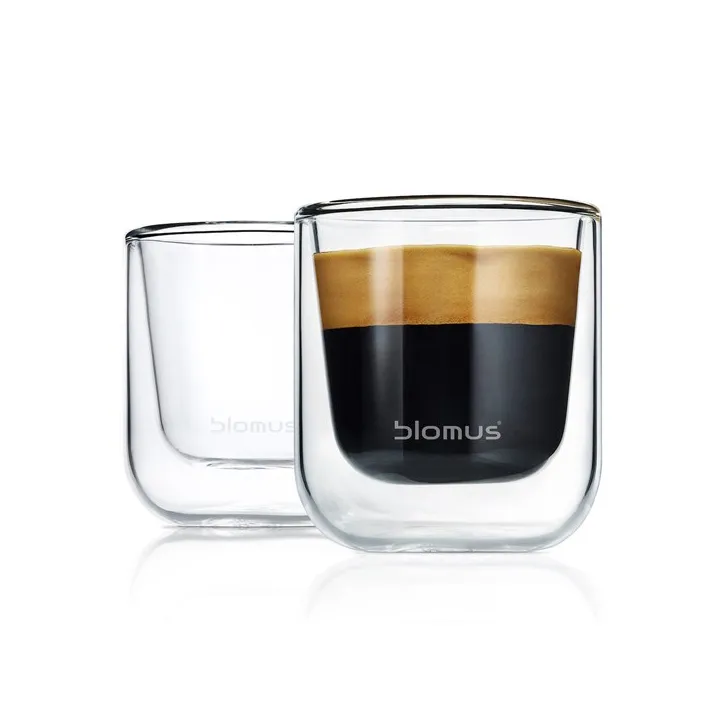 Nero insulating espresso glass 2-pack, Clear blomus