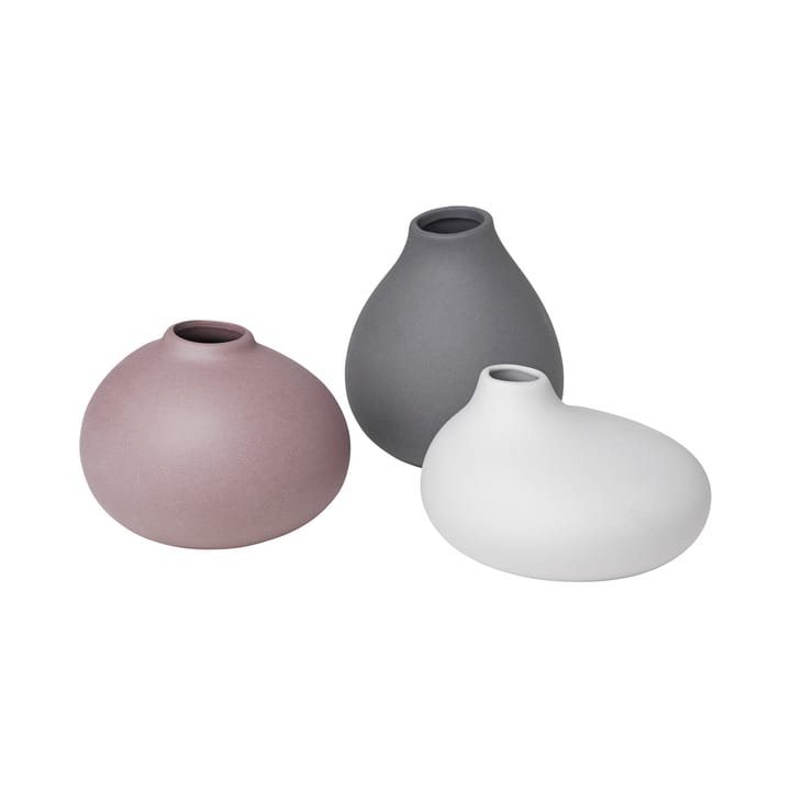 Nona vase 3-pack - Pewter-micro chip-bark - Blomus