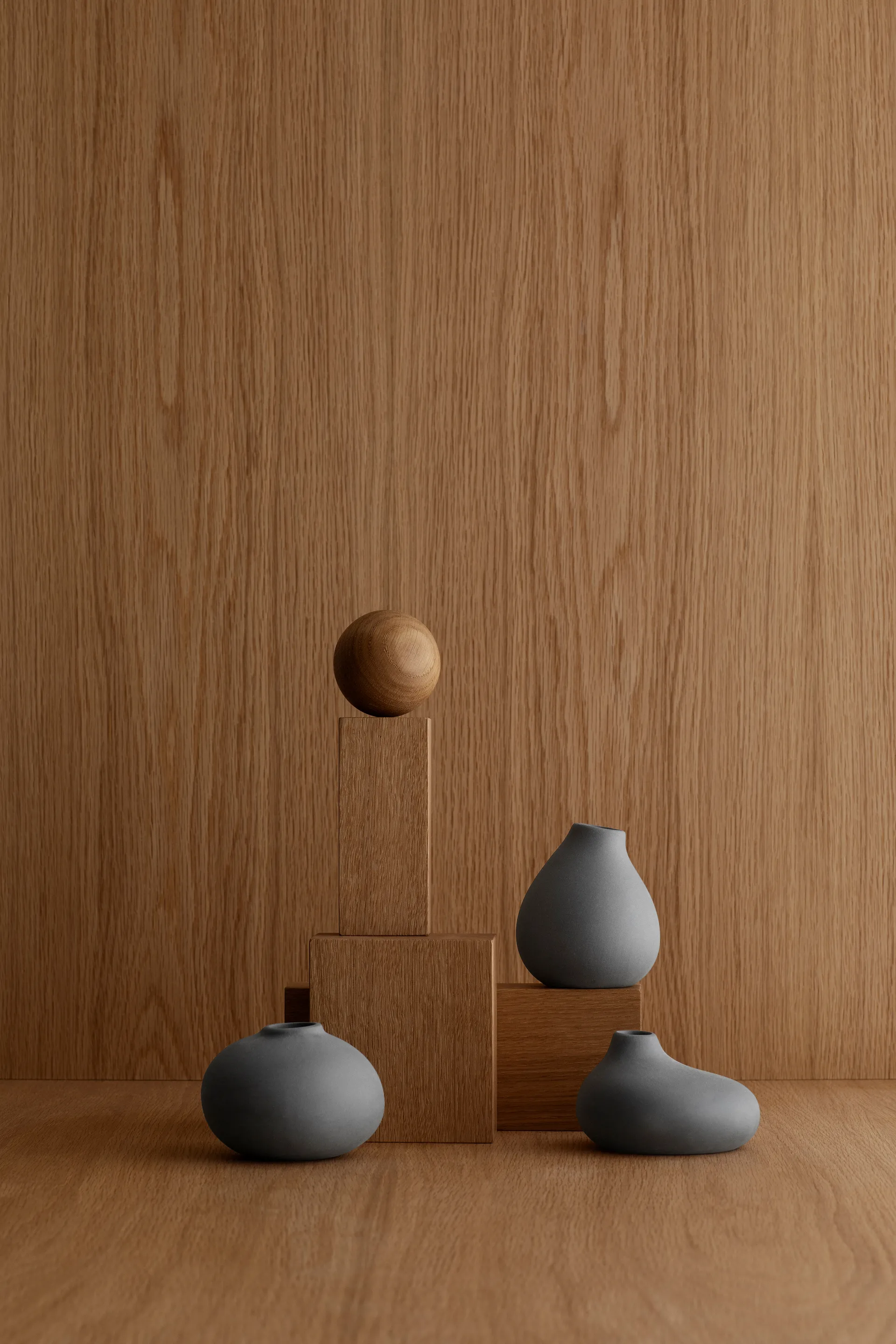 Nona vase 3-pack, Pewter blomus