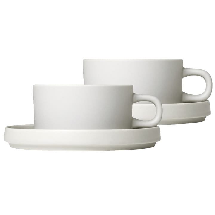 Pilar mug with saucer 2-pack, Moonbeam blomus