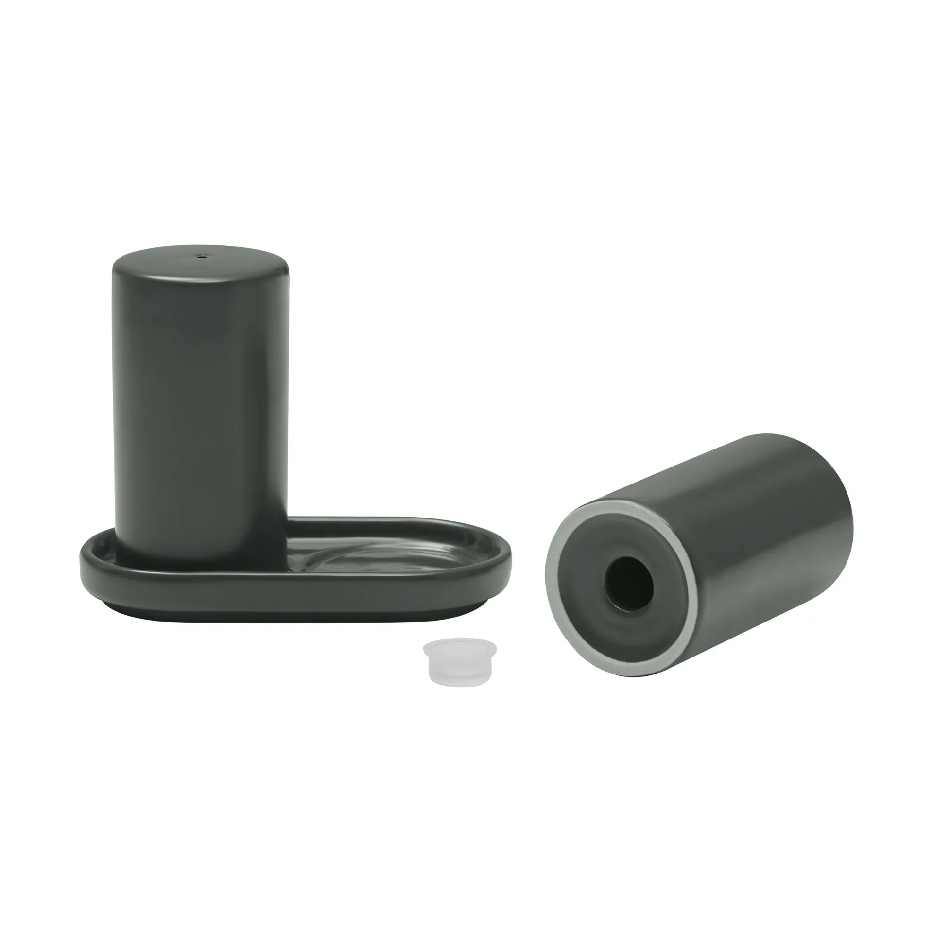 Pilar salt and pepper shakers, set of 2, Agave Green, Ø4.5×11.5 cm blomus