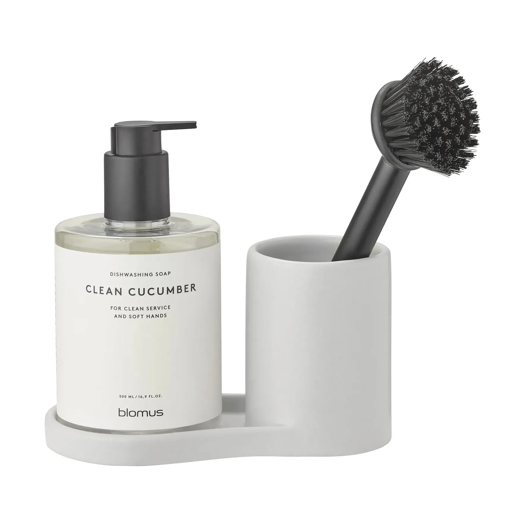 Piro dish brush and soap holder, Satellite blomus