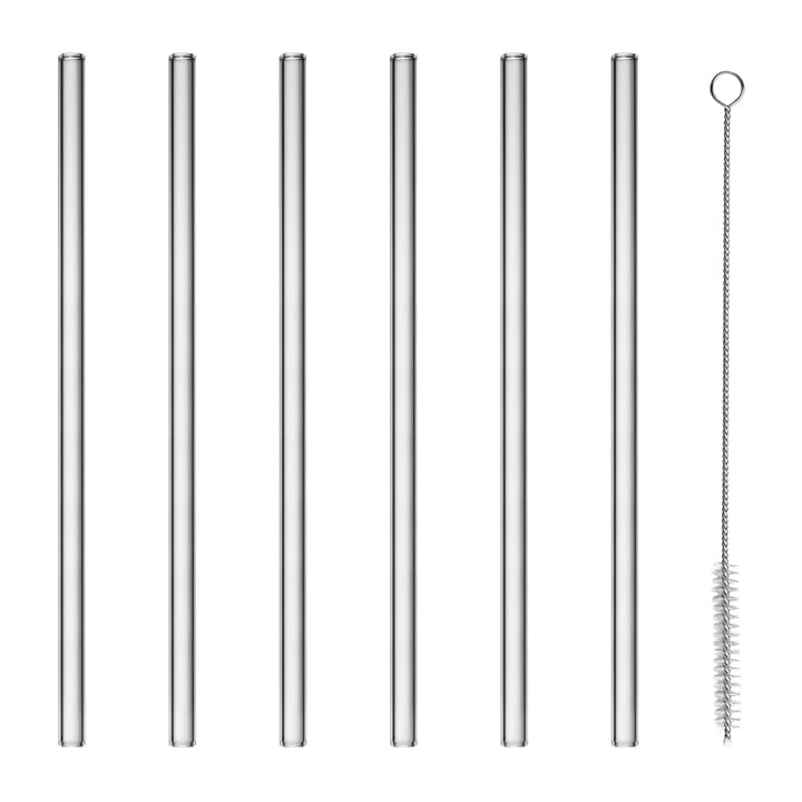 Sala glass straw with brush Ø20 cm 6-pack, Clear blomus