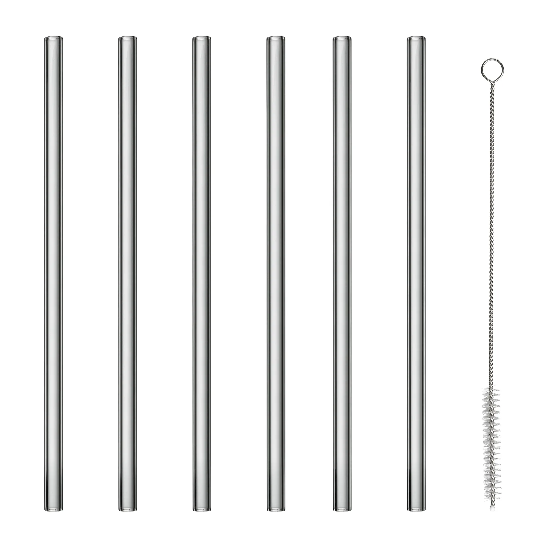 Sala glass straw with brush Ø20 cm 6-pack, Smoke blomus