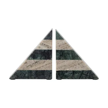 Abir book ends 2-pack - Green-white marble - Bloomingville