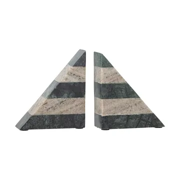 Abir book ends 2-pack - Green-white marble - Bloomingville
