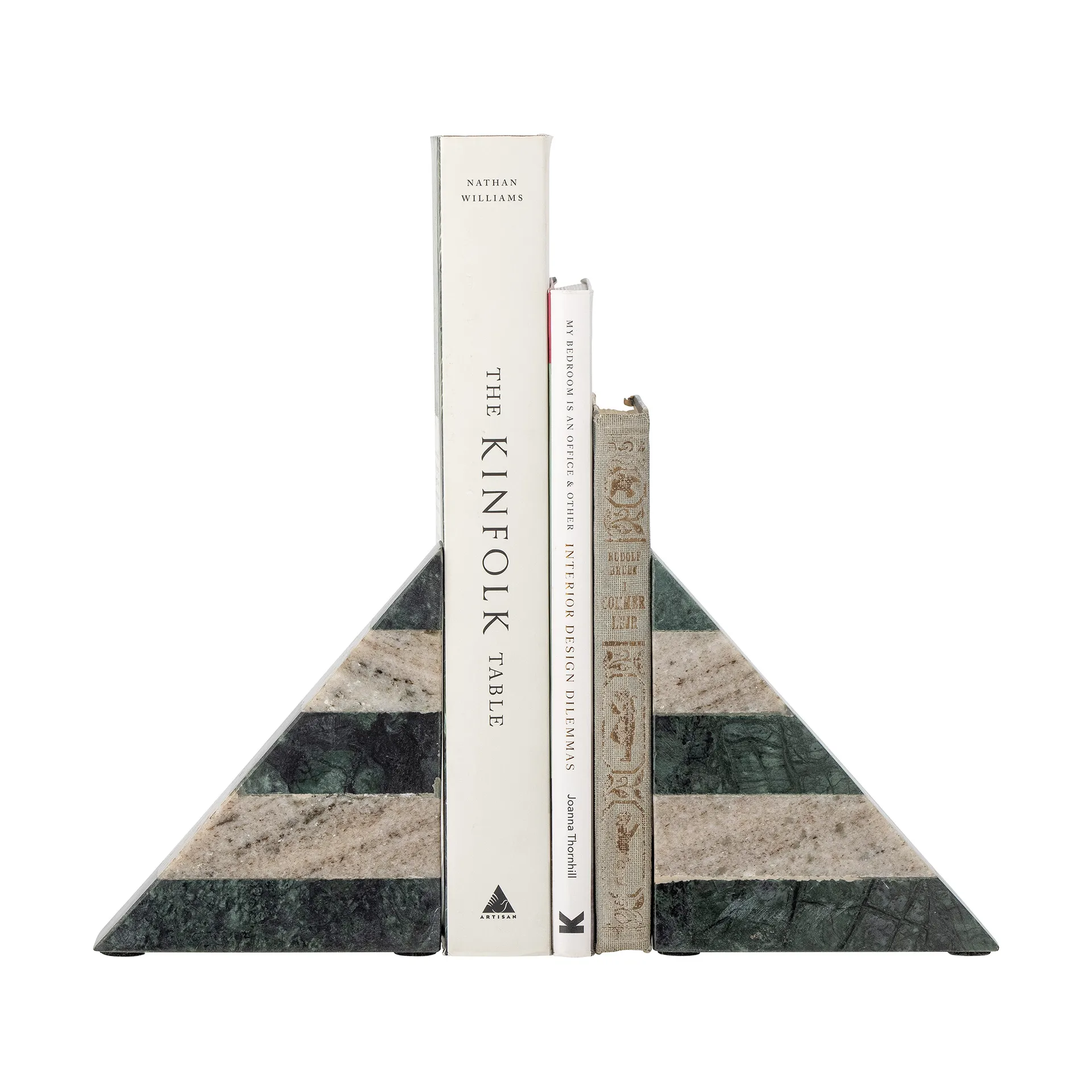 Abir book ends 2-pack, Green-white marble Bloomingville