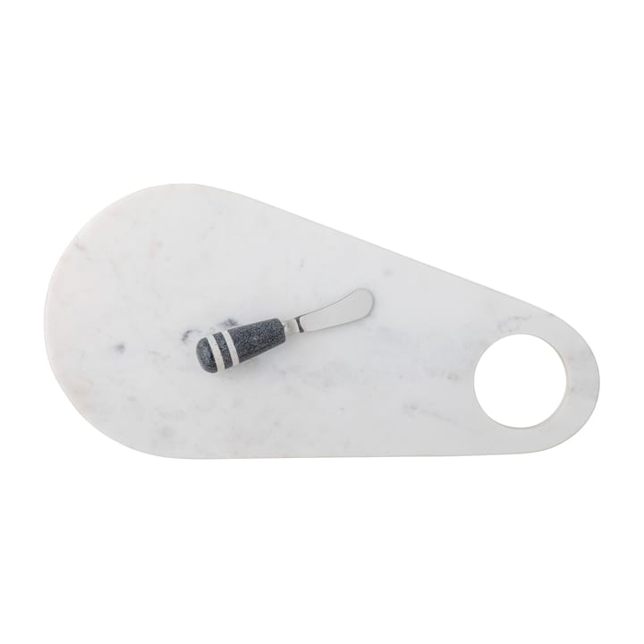 Abrielle cheese knife with cutting board 20x42 cm - White marble-stainless steel - Bloomingville