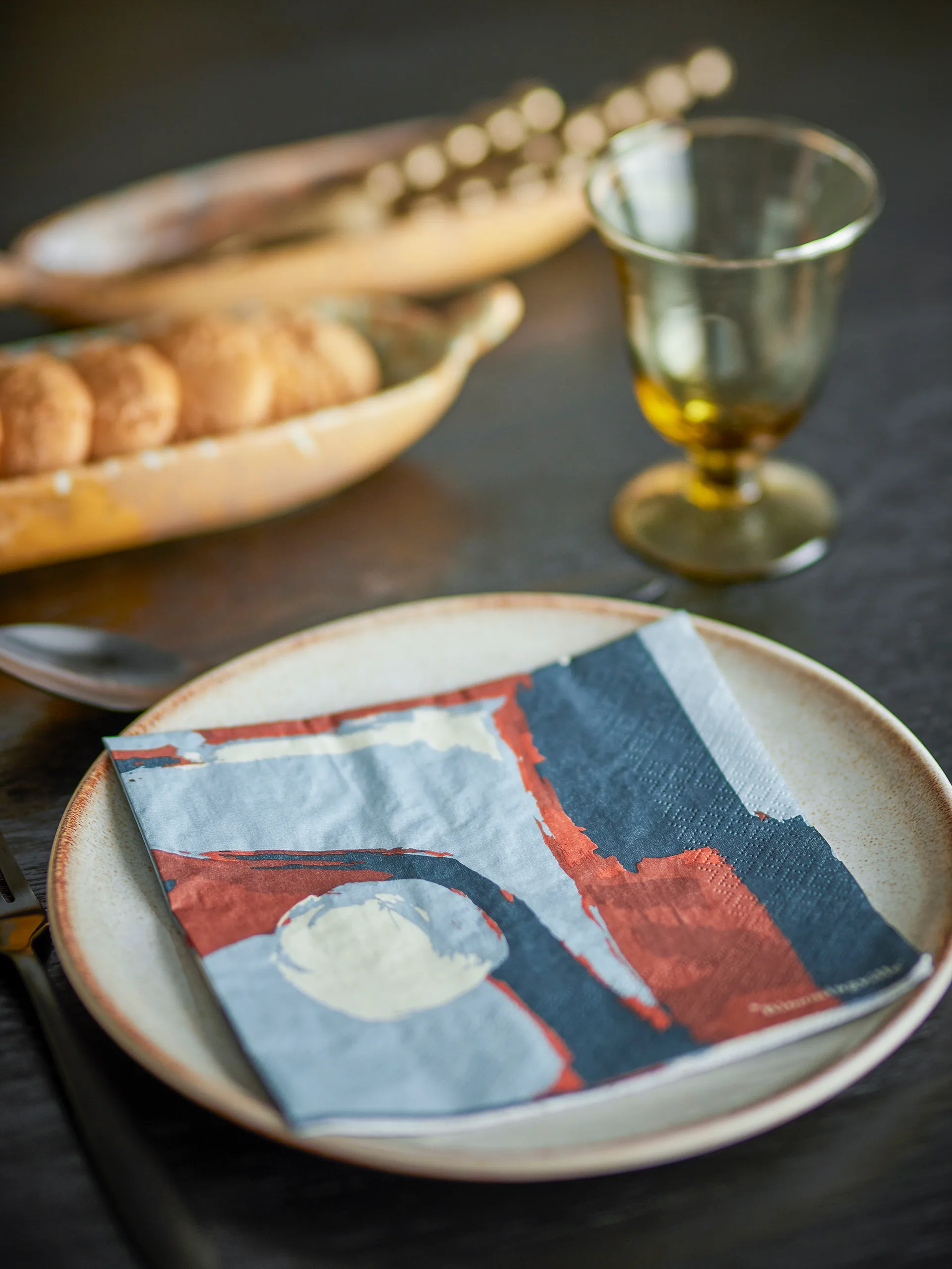 Arty paper napkin 20-pack, Blue Bloomingville