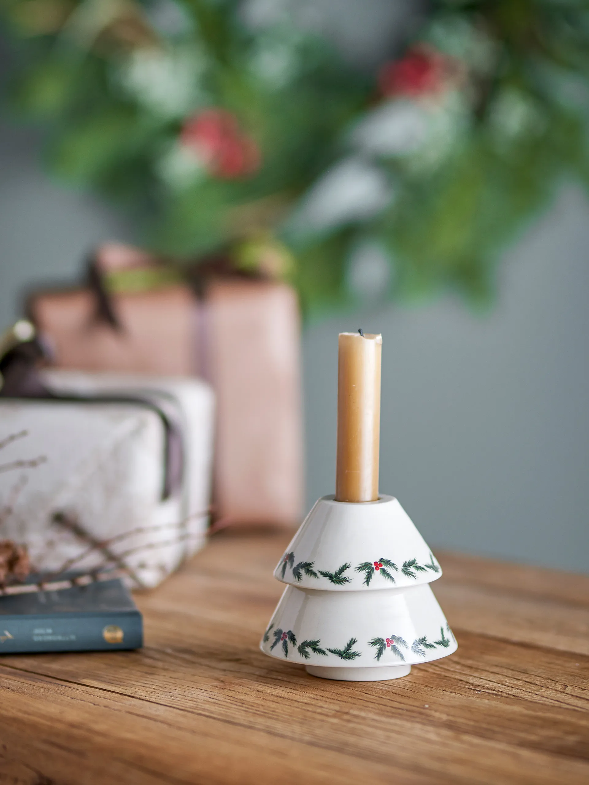 Berry candle holder Ø10 cm, White Bloomingville