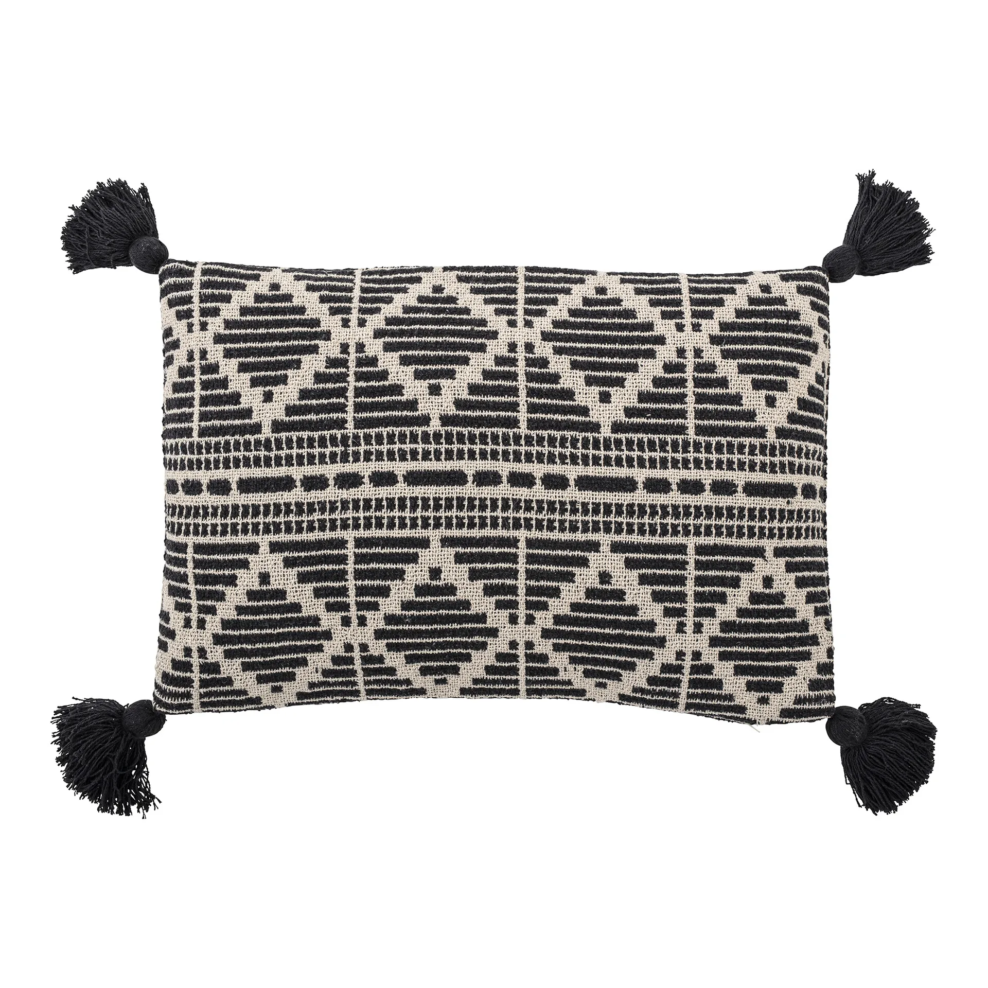 Bloomingville cushion black tassels 40x60 cm, black Bloomingville