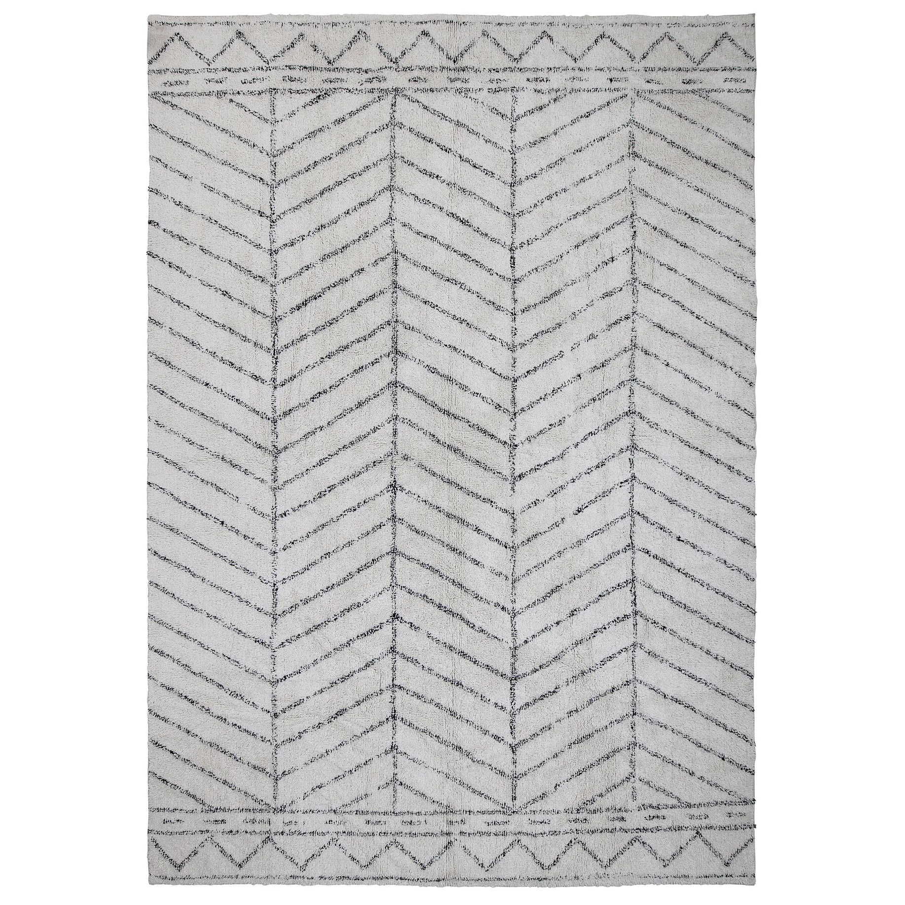 Bloomingville patterned cotton rug, Black-white Bloomingville