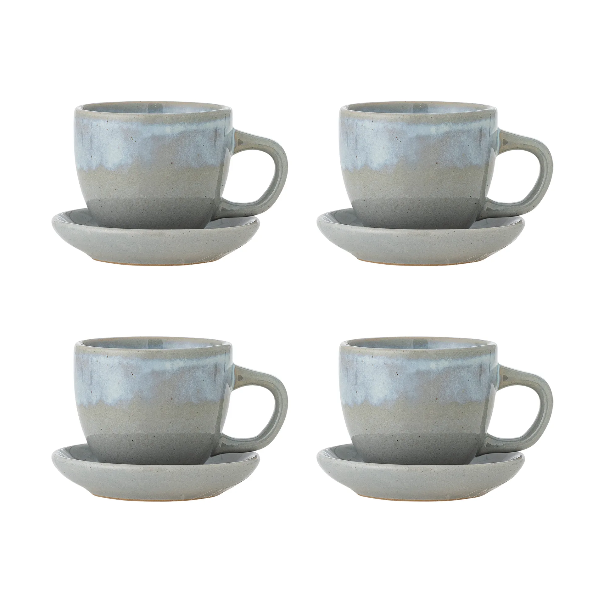 Brenta cup with saucer 4-pack, Blue Bloomingville