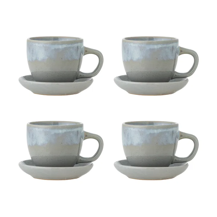 Brenta cup with saucer 4-pack - Blue - Bloomingville