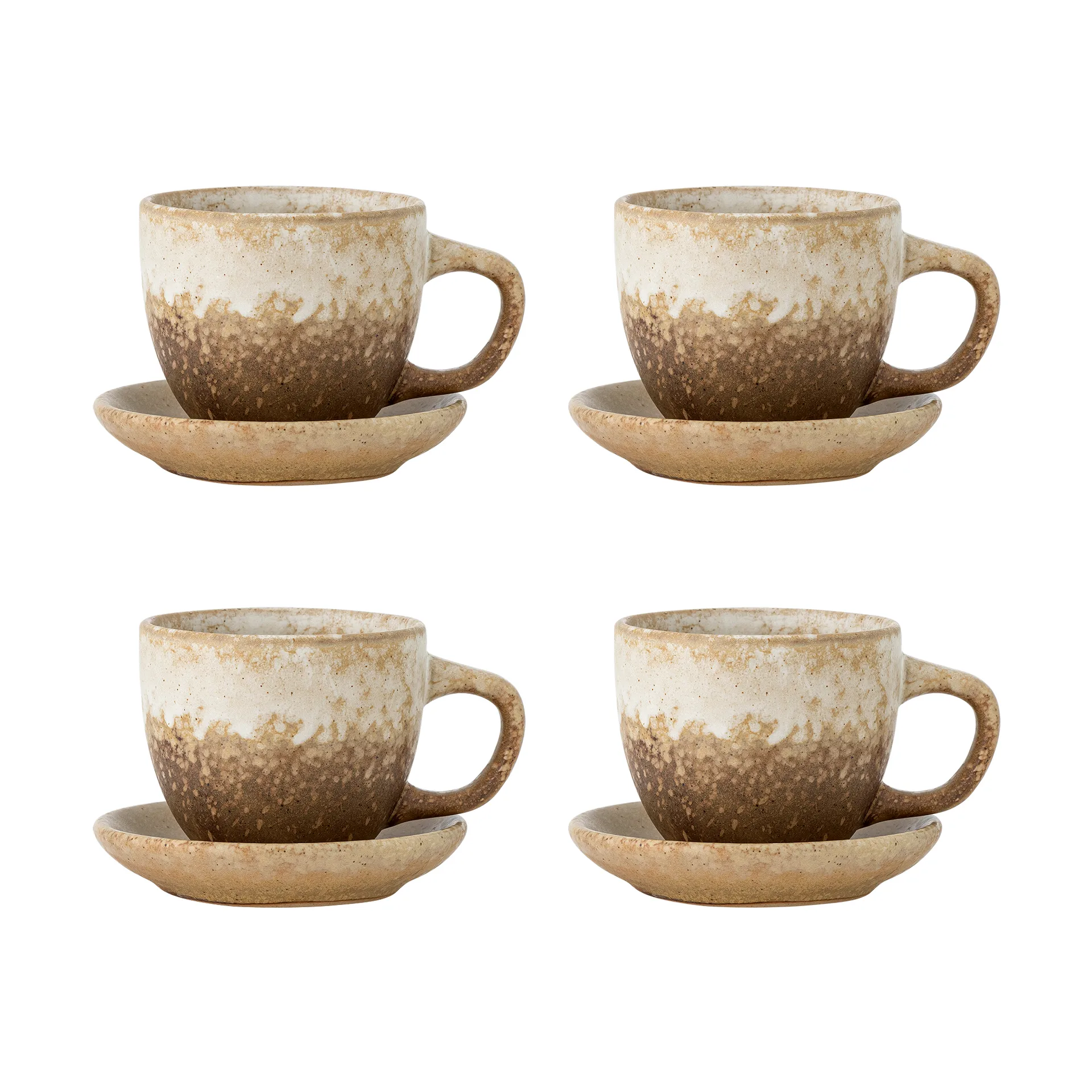 Brenta cup with saucer 4-pack, Natural Bloomingville