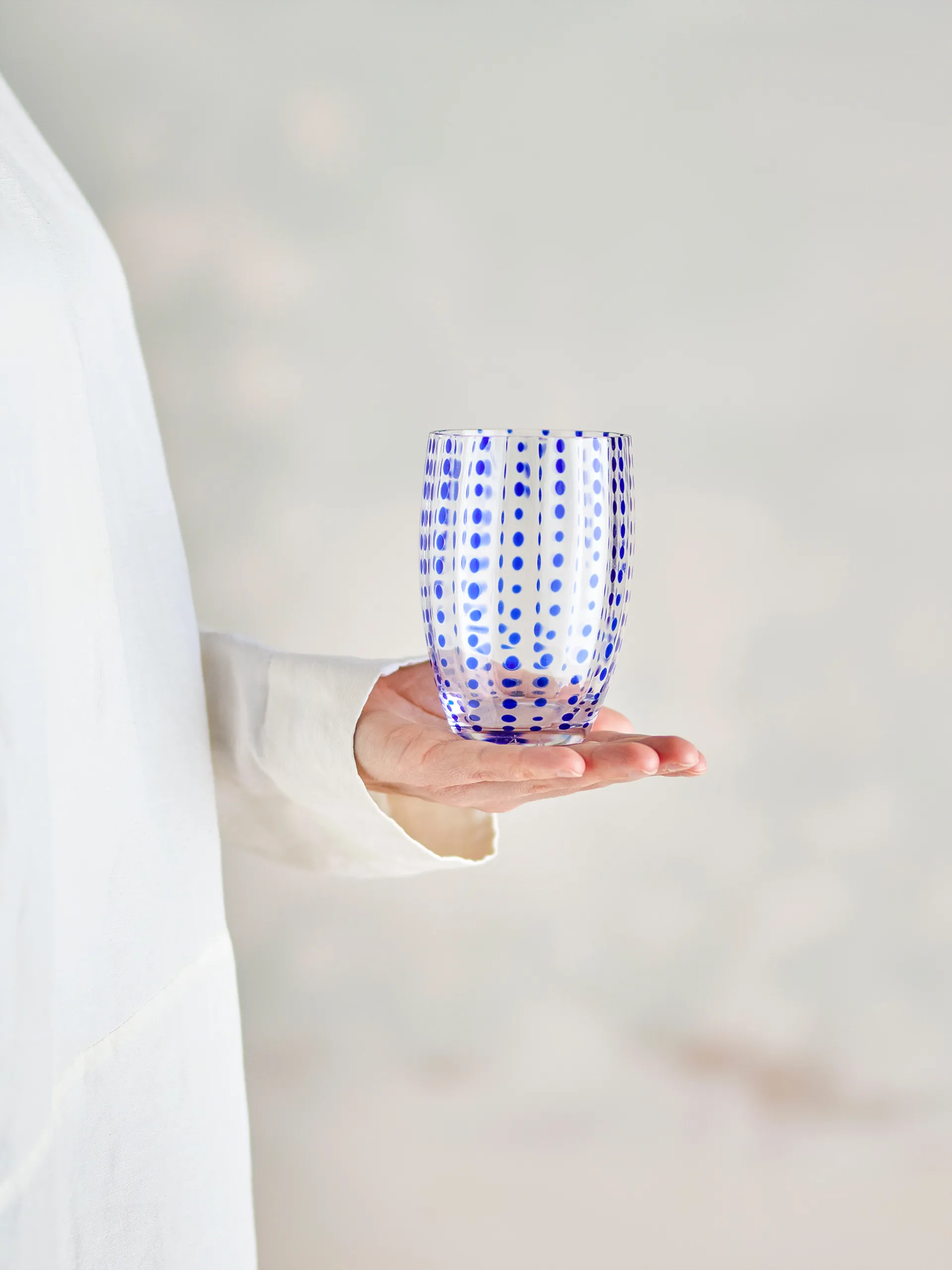 Brinley drinking glasses 4-pack, Blue Bloomingville