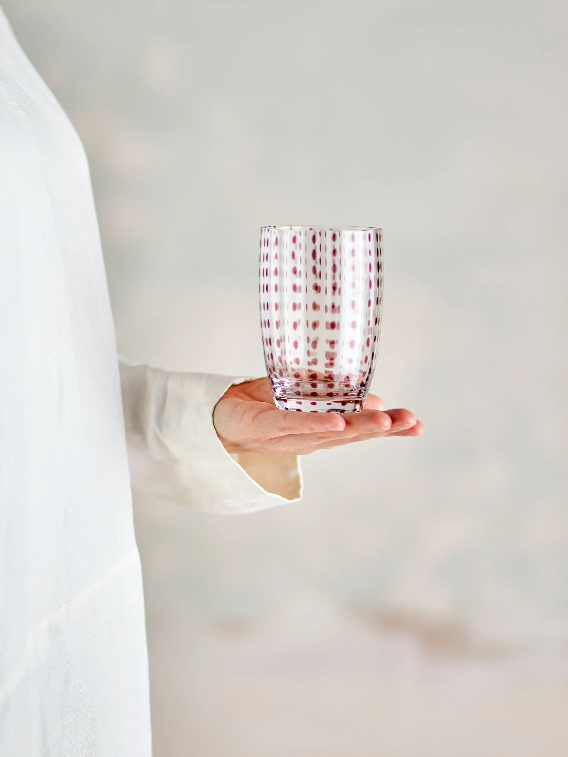 Brinley drinking glasses 4-pack, Brown Bloomingville